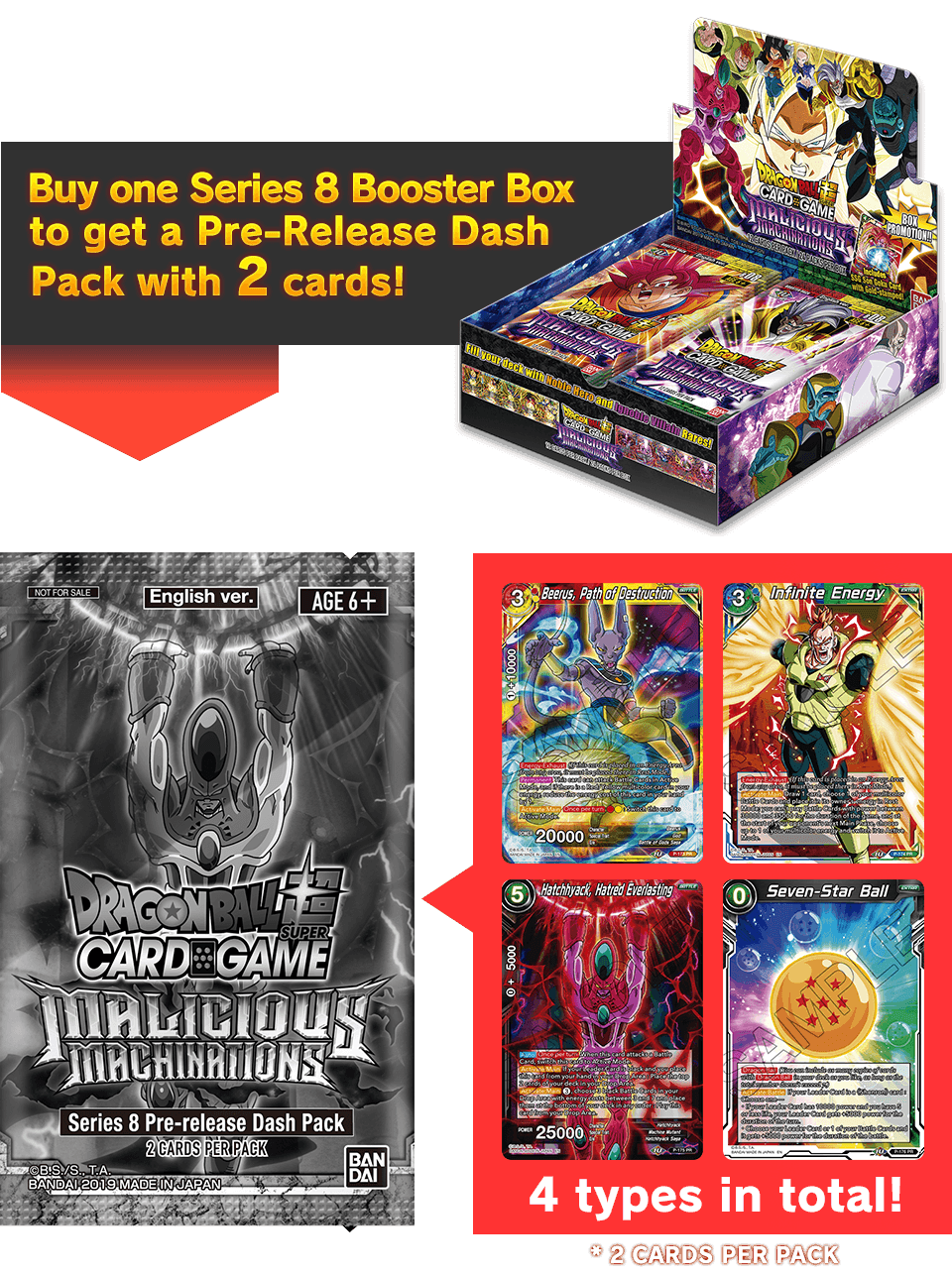 Dragon Ball Super TCG Series 8 Malicious Machinations Booster Box 24 packs 