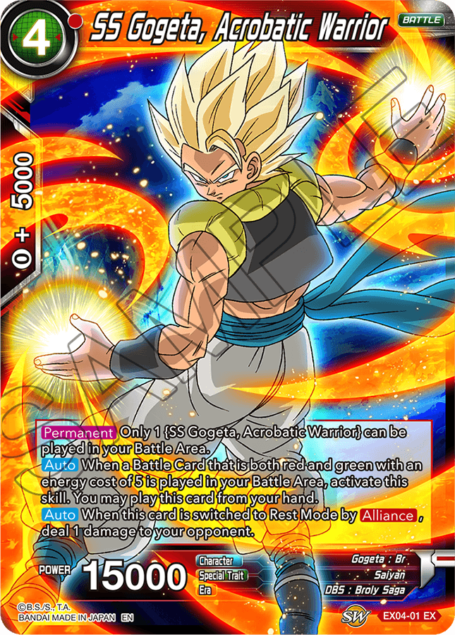 gogeta dbs ex dragon super ball card ss tcg cards expansion ex04 acrobatic foil warrior battle singles unity