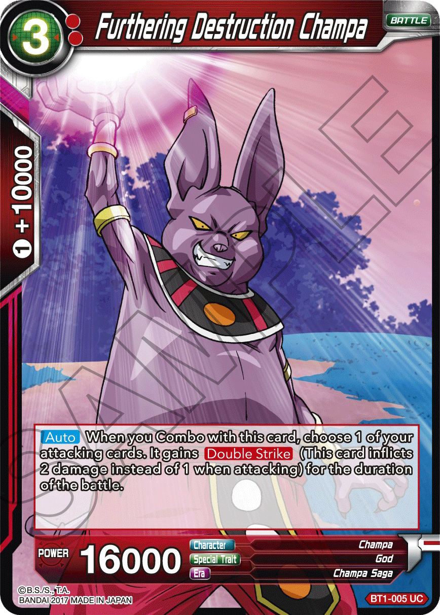 God of Destruction Champa Dragon Ball Super Card Game BT1-001 Leader Champa 