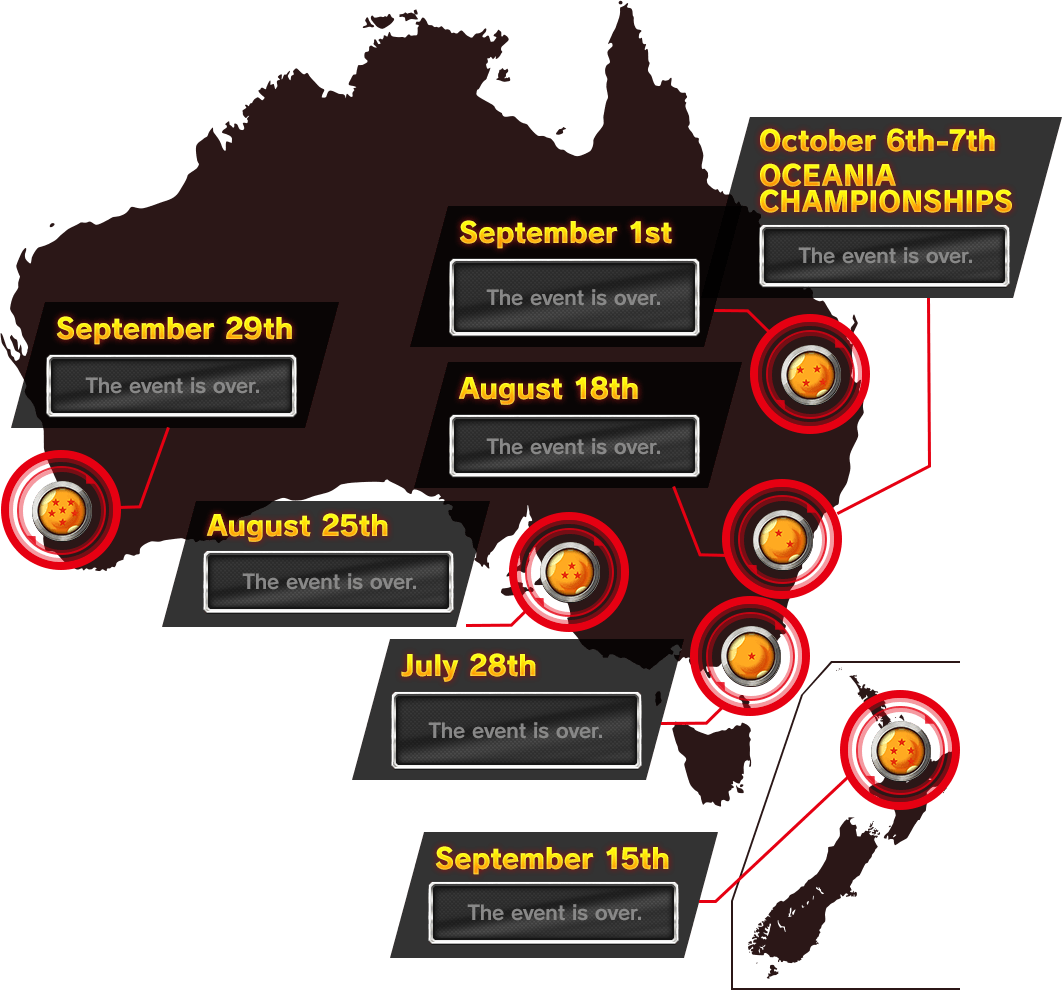 Oceania Championship 2018 Locations Map