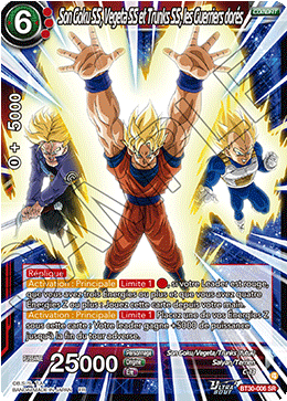Son Goku SS, Vegeta SS et Trunks SS, les Guerriers dorés