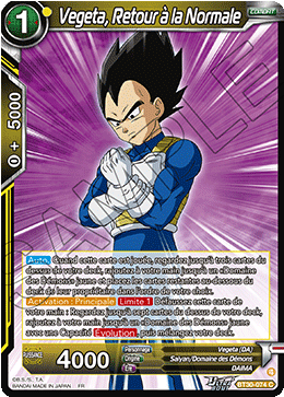 Vegeta, Retour à la Normale