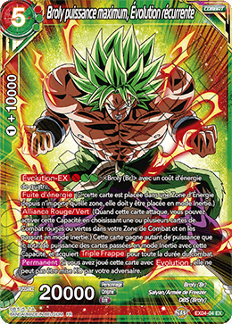 Broly puissance maximum, Évolution récurrente