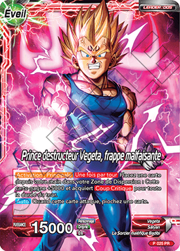 Prince destructeur Vegeta, frappe malfaisante