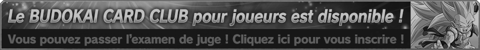 Le BUDOKAI CARD CLUB pour joueurs est disponible !