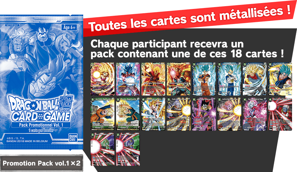 Chaque participant recevra un pack contenant une de ces 18 cartes !
