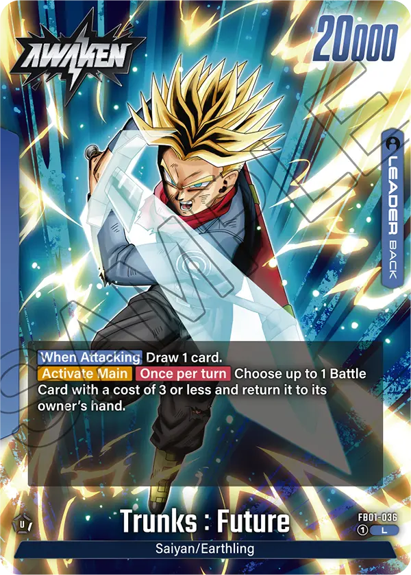 Trunks : Future FB01-036 Awakened Leader Back, Dragon Ball Super Fusion World
