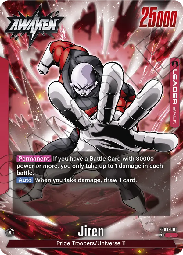 Jiren FB03-001 awakened Leader back, Dragon Ball Super Fusion World