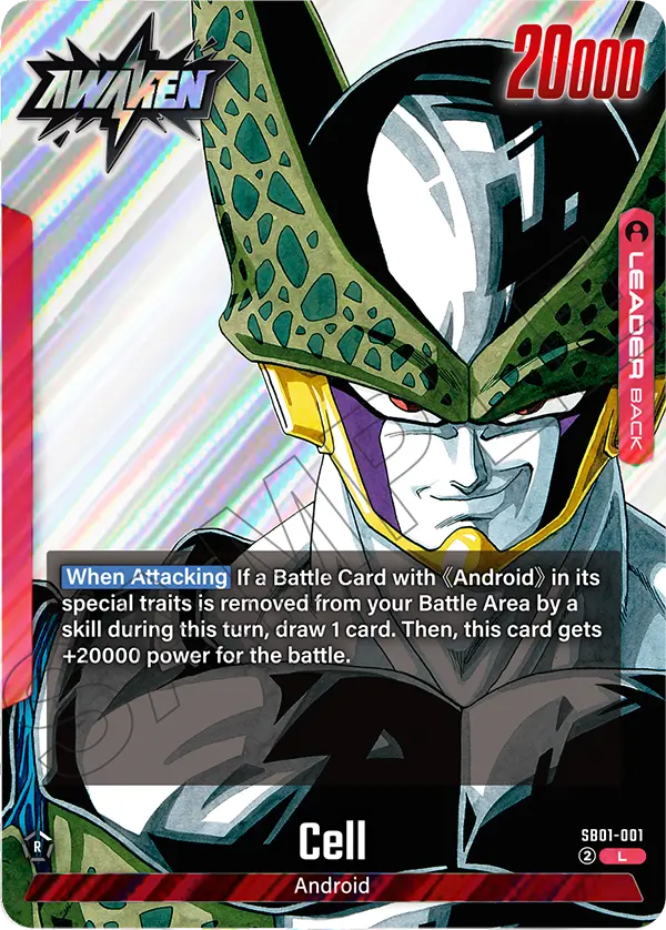 Cell SB01-001 awakened leader back, Dragon Ball Super Fusion World