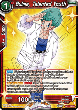 Bulma, Talented Youth