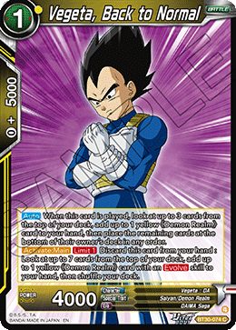 Vegeta, Back to Normal