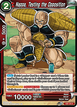 Nappa, Testing the Opposition