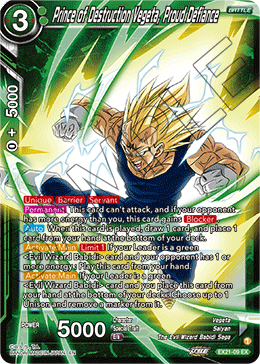 Prince of Destruction Vegeta, Proud Defiance