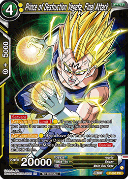 Prince of Destruction Vegeta, Final Attack