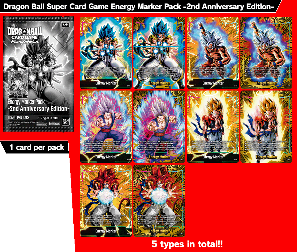 Dragon Ball Super Card Game Energy Marker Pack -2nd Anniversary Edition-