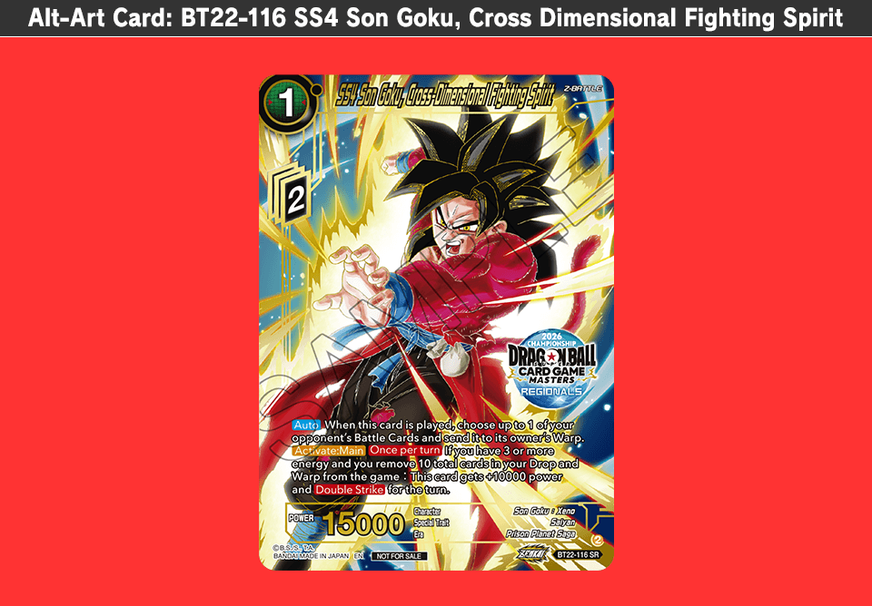 Alt-Art Card: BT22-116 SS4 Son Goku, Cross Dimensional Fighting Spirit