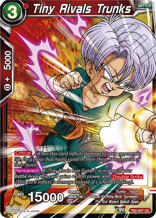 DBS TB2-030 R Oob, évaluation de force World Martial Arts Tournament C