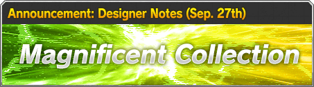 Announcement: Designer Notes (Sep. 27th)