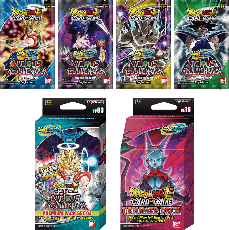 UW03 Booster Packs, Premium Pack Sets, and an Ultimate Deck.