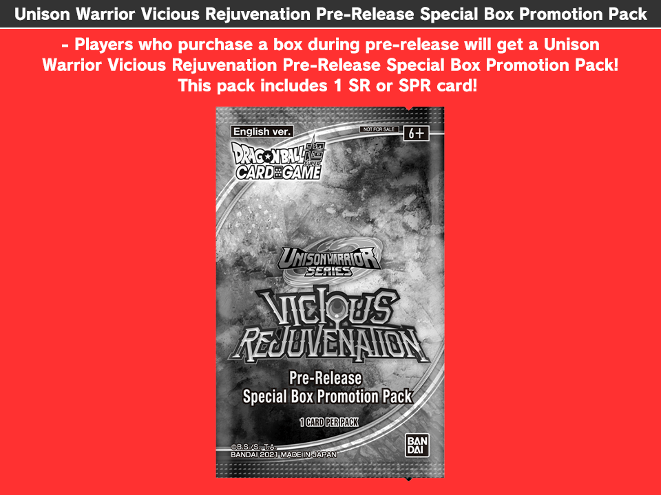 Unison Warrior Vicious Rejuvenation Pre-Release Special Box Promotion Pack